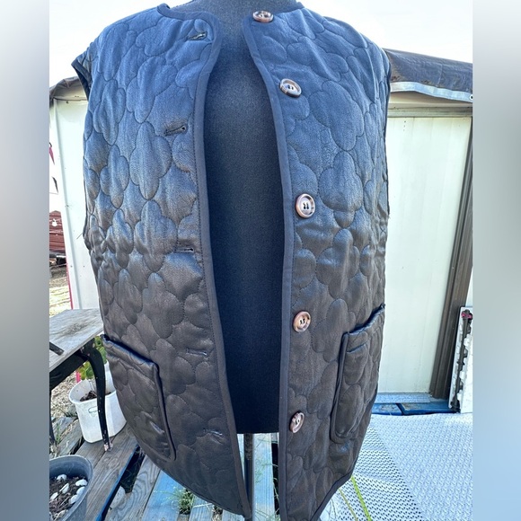 NEW FRNCH PARIS GISETTE/F12100 GILET NOIR MEDIUN WOMENS Black Quilted Vest - Picture 5 of 15